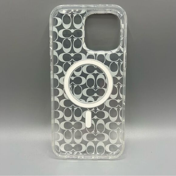 Coach iPhone 15 Pro Max MagSafe Clear Phone Case with Signature Design - Picture 2 of 2